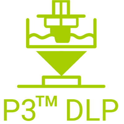 P3 icon with text - green