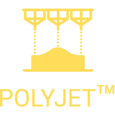 PolyJet icon with text - yellow