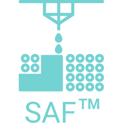 SAF icon with text - teal
